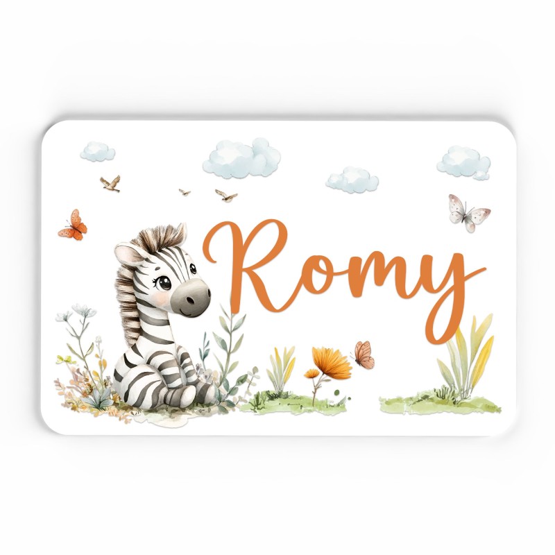 Plaque décorative Personnalisable intérieur extérieur thème savane zèbre