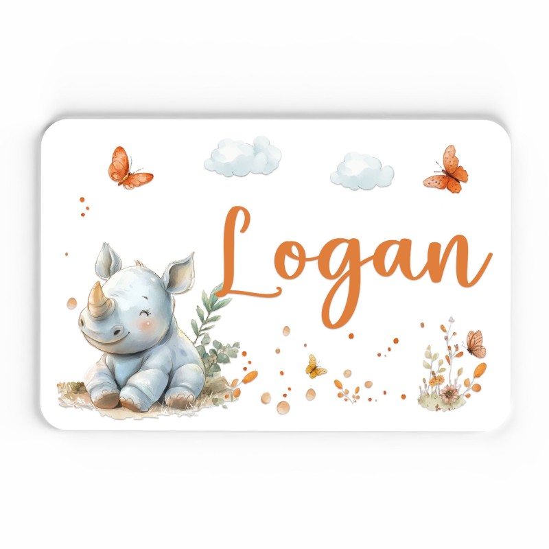 Plaque décorative Personnalisable intérieur extérieur thème savane Rhino