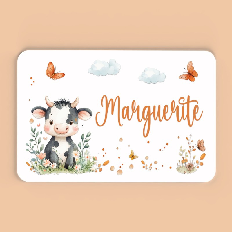 Plaque décorative Personnalisable intérieur extérieur thème ferme vache, plaque de porte ou autre support