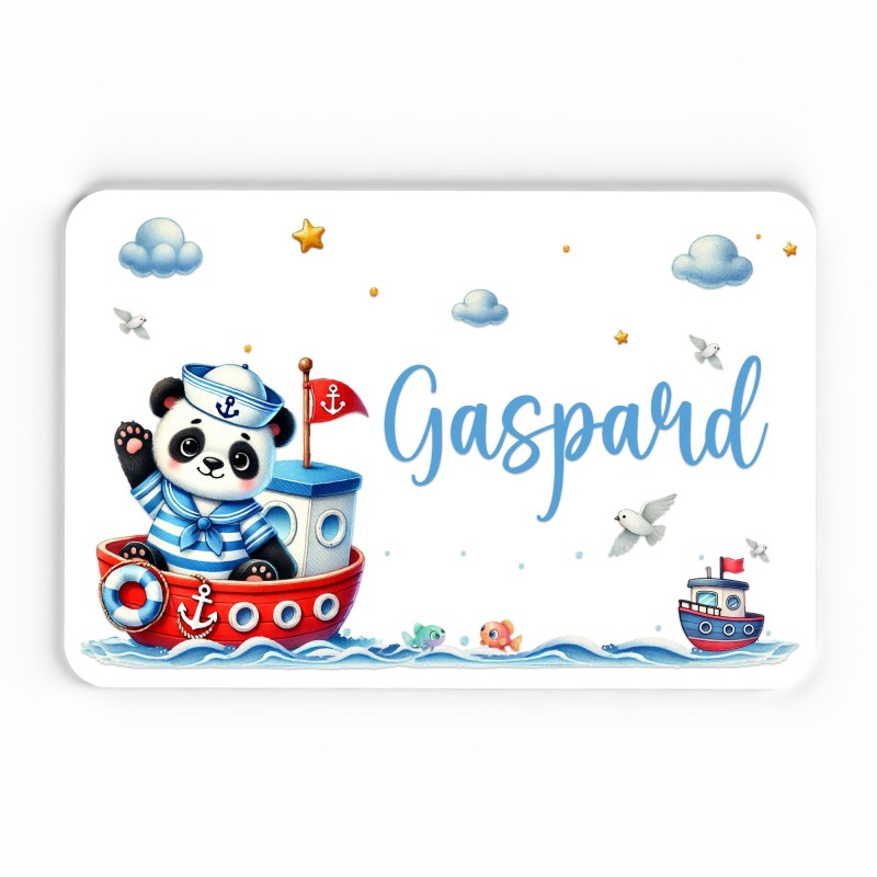 Plaque décorative Personnalisable intérieur extérieur thème mer panda bateau