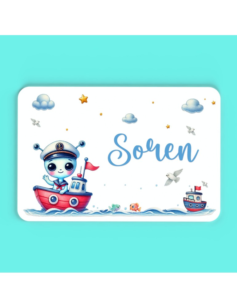 Plaque décorative Personnalisable intérieur extérieur thème mer Extraterrestre bateau, plaque de porte ou autre support