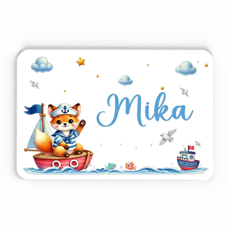 Plaque décorative Personnalisable intérieur extérieur thème mer renard bateau