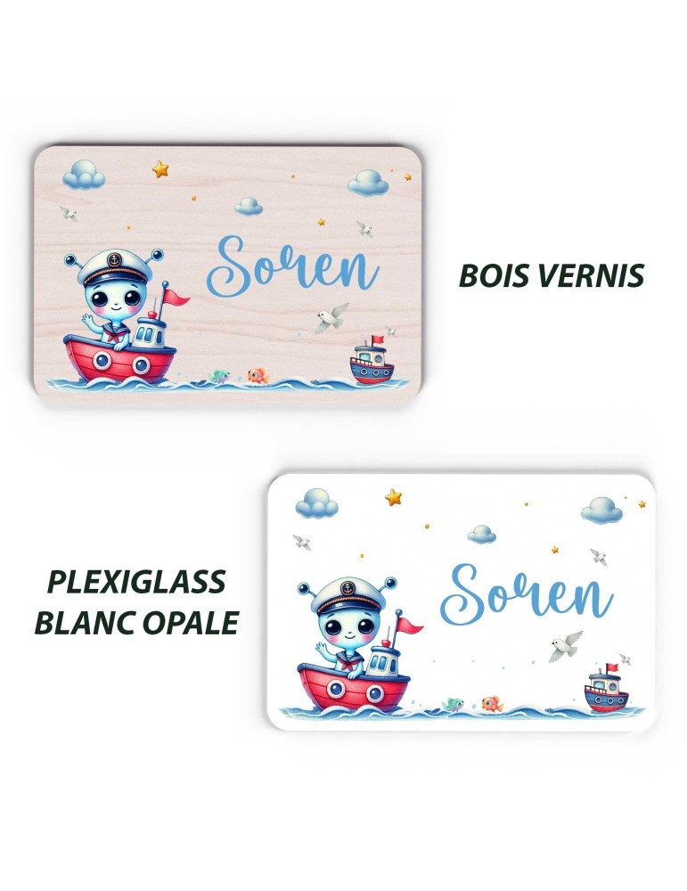 Plaque décorative Personnalisable intérieur extérieur thème mer Extraterrestre bateau, plaque de porte ou autre support