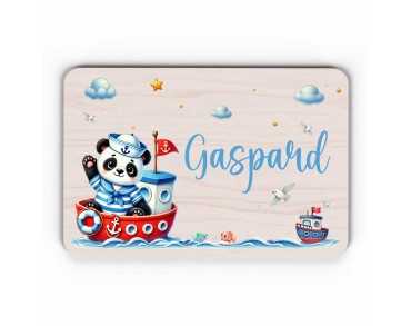 Plaque décorative Personnalisable intérieur extérieur thème mer panda bateau