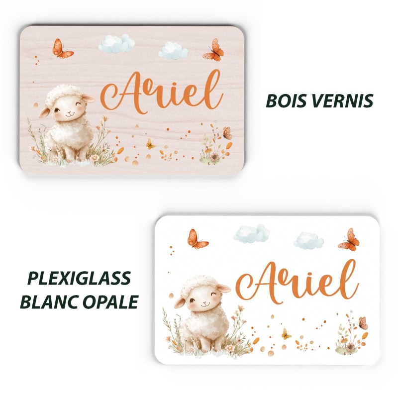 Plaque décorative Personnalisable intérieur extérieur thème ferme mouton, plaque de porte ou autre support