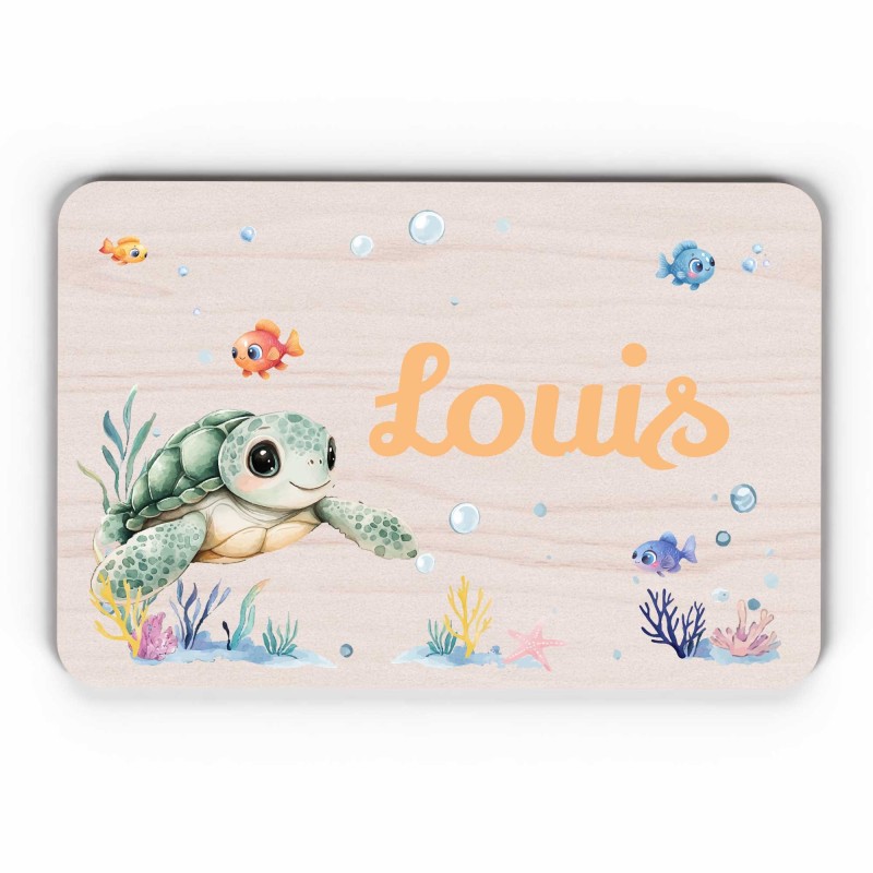 Plaque décorative Personnalisable intérieur extérieur thème mer tortue, plaque de porte ou autre support