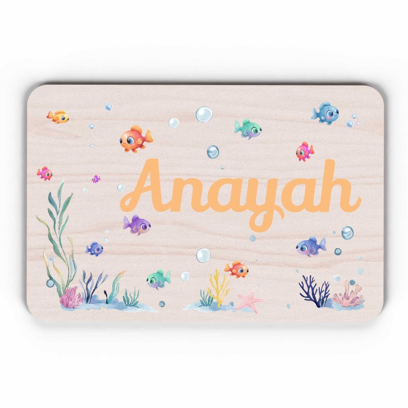 Plaque décorative Personnalisable intérieur extérieur thème mer poissons, plaque de porte ou autre support