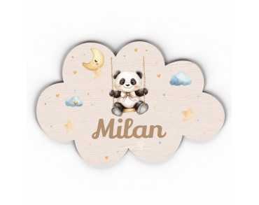 Plaque décorative Personnalisable intérieur extérieur thème nuage panda