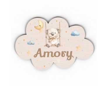 Plaque décorative Personnalisable intérieur extérieur thème nuage koala