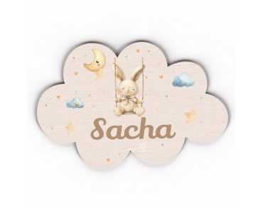 Plaque décorative Personnalisable intérieur extérieur thème nuage lapin