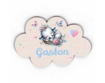 Plaque décorative Personnalisable intérieur extérieur thème nuage éléphant