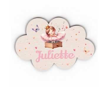 Plaque décorative Personnalisable interieur exterieur thème nuage ballerine