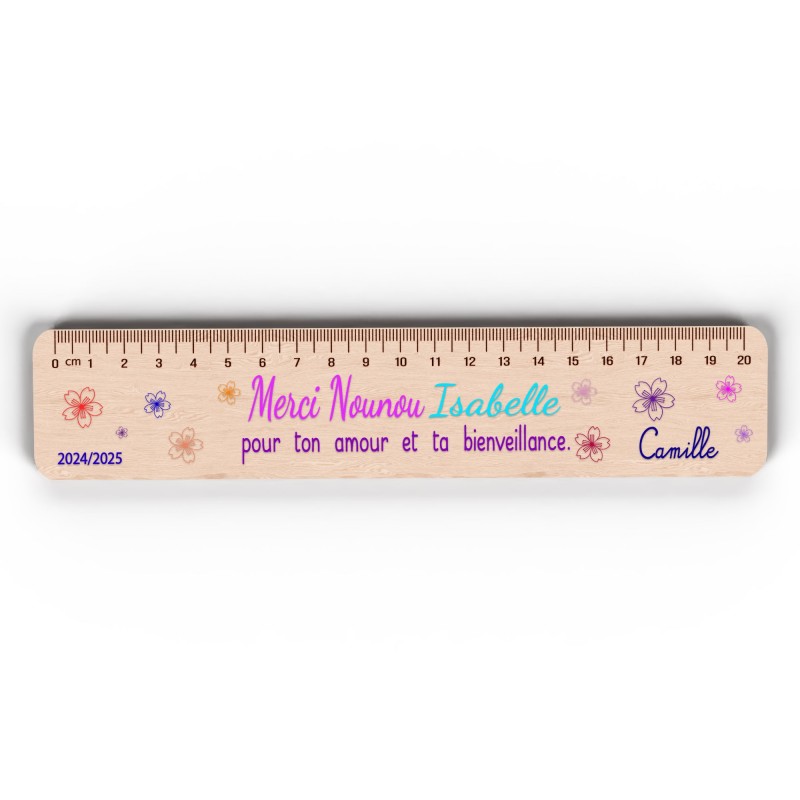Règle en Bois Personnalisée – Cadeau Unique pour Maîtresse, Maître, ATSEM