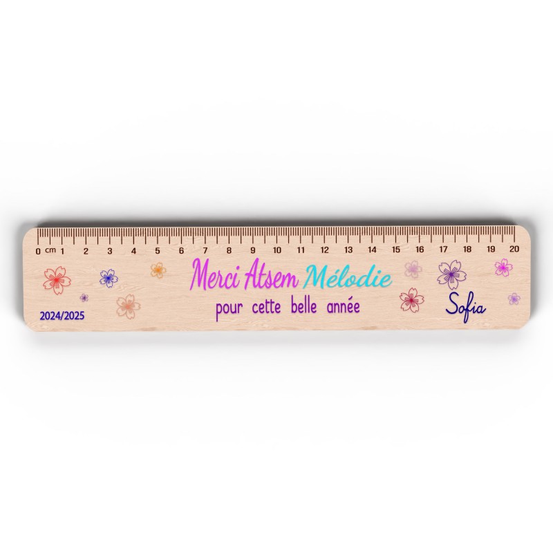 Règle en Bois Personnalisée – Cadeau Unique pour Maîtresse, Maître, ATSEM