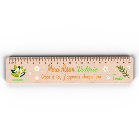 Règle en Bois Personnalisée – Cadeau Unique pour Maîtresse, Maître, ATSEM