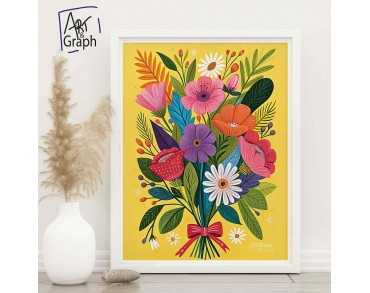 Affiche Numérique Bouquet de Fleurs Colorées