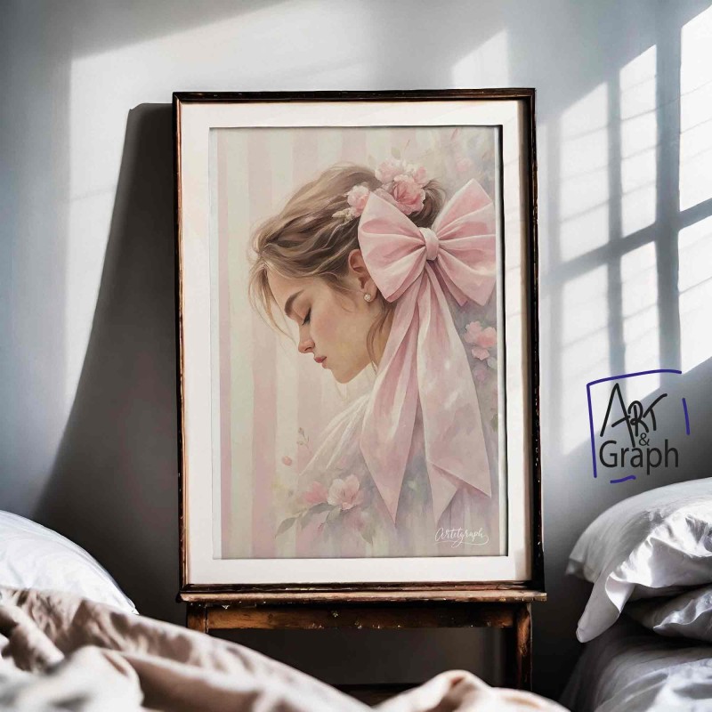 Affiche Numérique Portrait Féminin Romantique