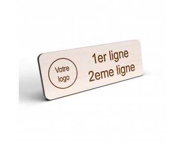Badge en bois personnalisable 70X25mm