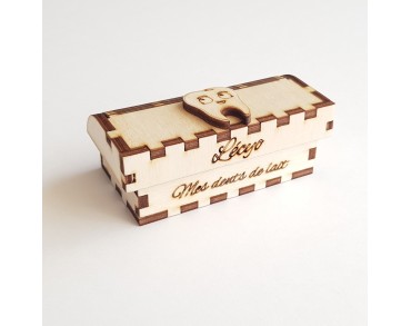 Boîte à dents en bois gravée au laser avec nom, boîte à dents  personnalisée, porte-fée