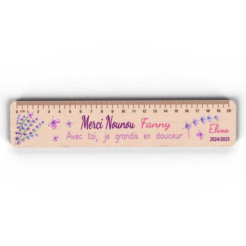 Règle en Bois Personnalisée – Cadeau Unique pour Maîtresse, Maître, ATSEM