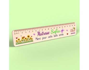 Règle en Bois Personnalisée – Cadeau Unique pour Maîtresse, Maître, ATSEM