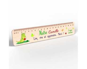Règle en Bois Personnalisée – Cadeau Unique pour Maîtresse, Maître, ATSEM