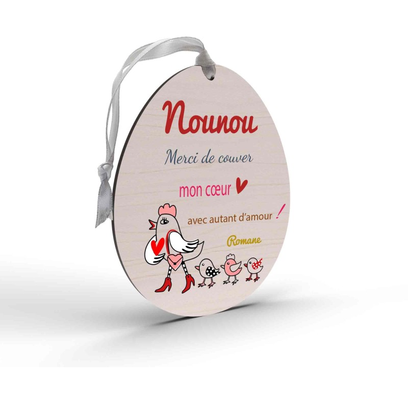 Cadeau personnalisé en bois, Suspension ou Magnet, Maman, Mamie, Nounou, Idée-cadeau fête des Mères