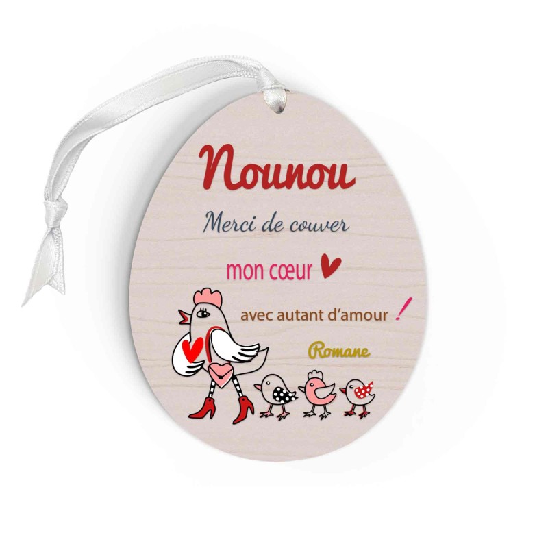Cadeau personnalisé en bois, Suspension ou Magnet, Maman, Mamie, Nounou, Idée-cadeau fête des Mères