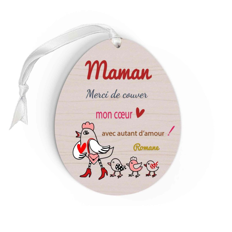 Cadeau personnalisé en bois, Suspension ou Magnet, Maman, Mamie, Nounou, Idée-cadeau fête des Mères