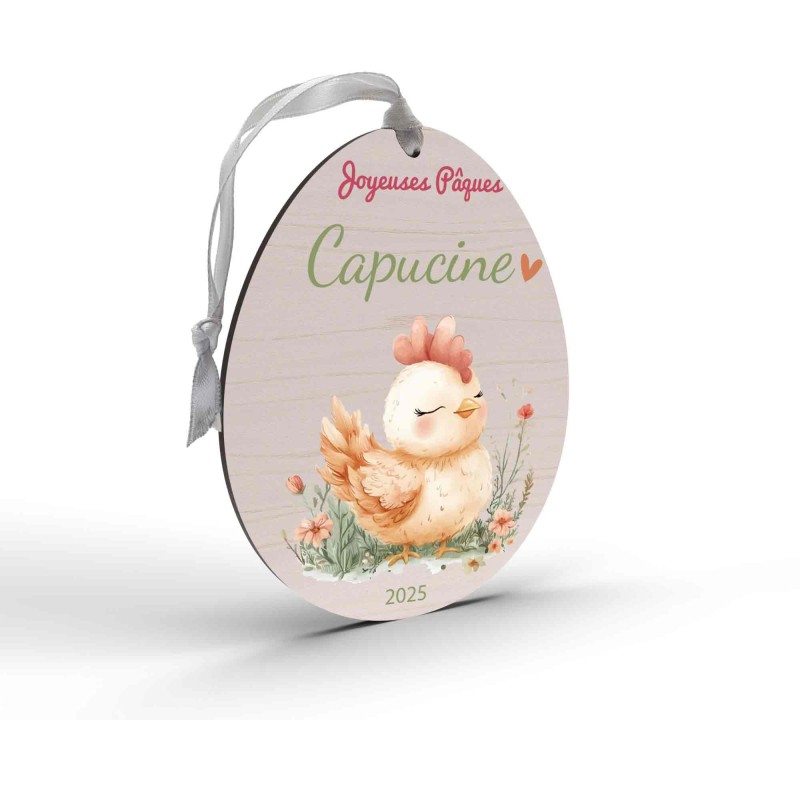 Œuf de Pâques Personnalisé en Bois cocotte