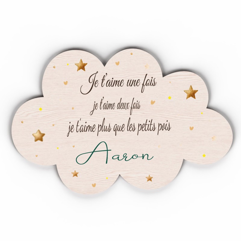 Plaque prénom nuage personnalisée