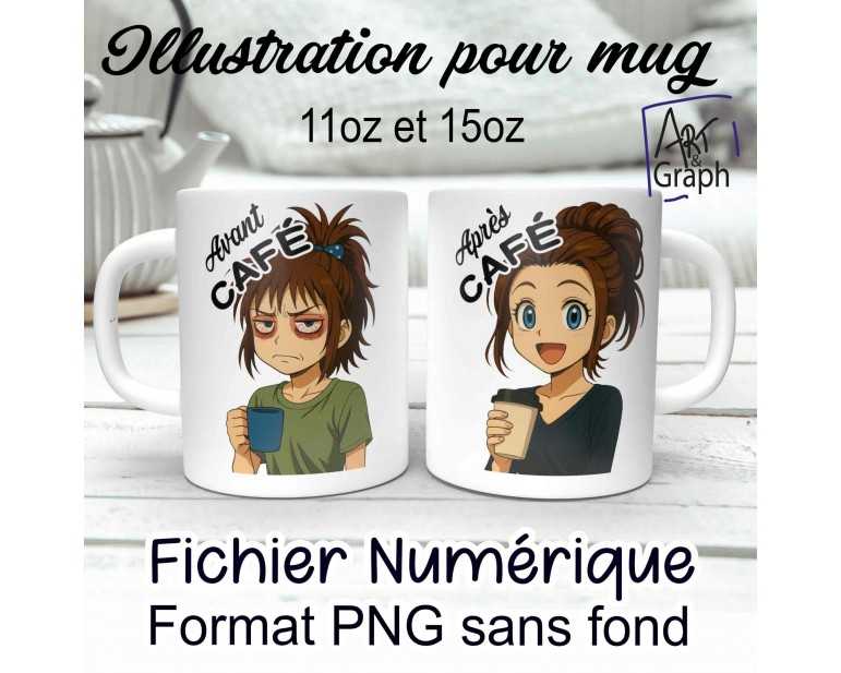 Illustration Digital Sublimation mug tasse humour