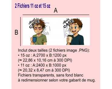 Illustration Digital Sublimation mug tasse humour boy