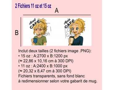 Illustration Digital Sublimation mug tasse humour fille blonde