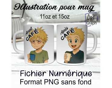Illustration Digital Sublimation mug tasse humour boy blond