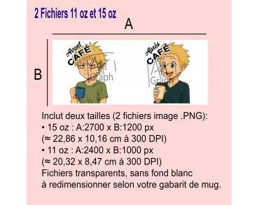 Illustration Digital Sublimation mug tasse humour boy blond