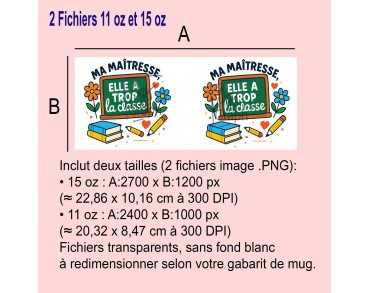 Illustration Digital Sublimation mug tasse cadeaux maîtresse