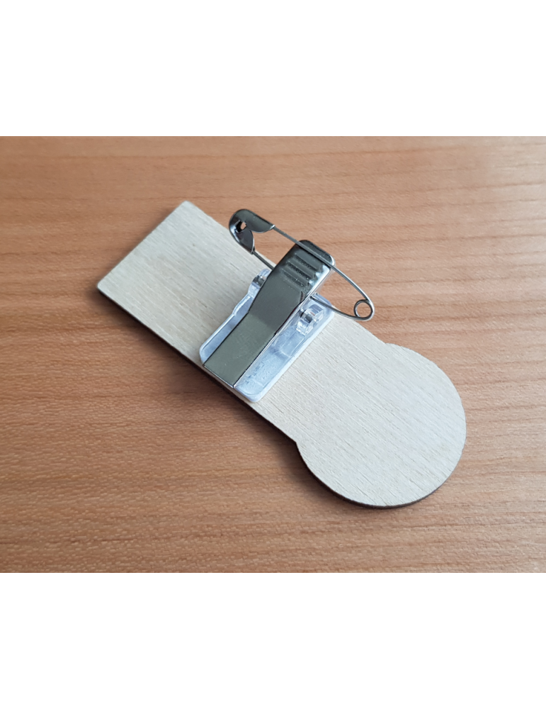Badge en bois pharmacie personnalisé croix caducée pharmacien préparatrice