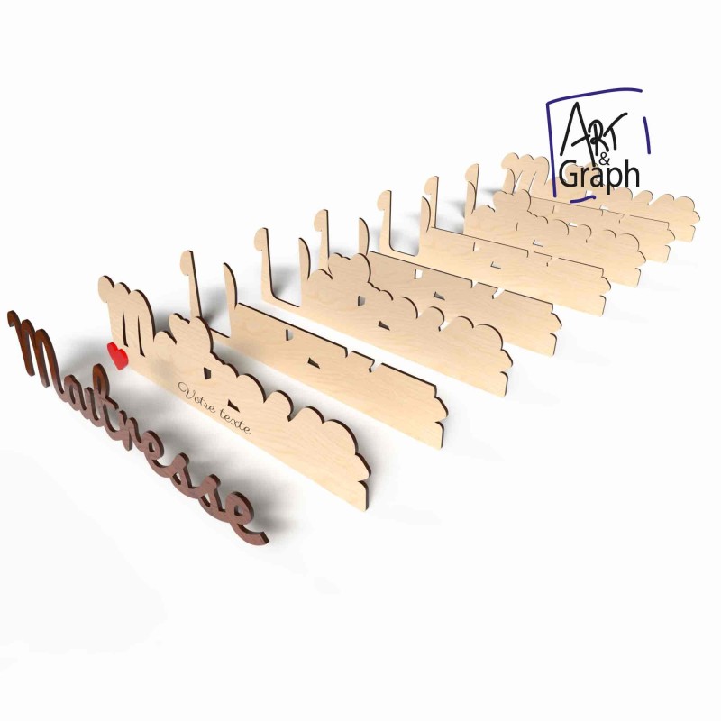 Décoration cadeau maitresse Fichier numérique Porte-photos & crayons texte personnalisé