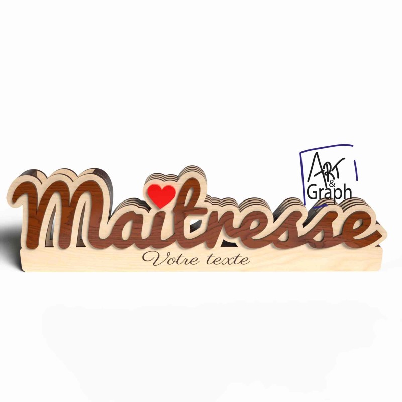 Décoration cadeau maitresse Fichier numérique Porte-photos & crayons texte personnalisé