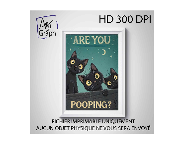 Affiche Numérique Drôle Chat