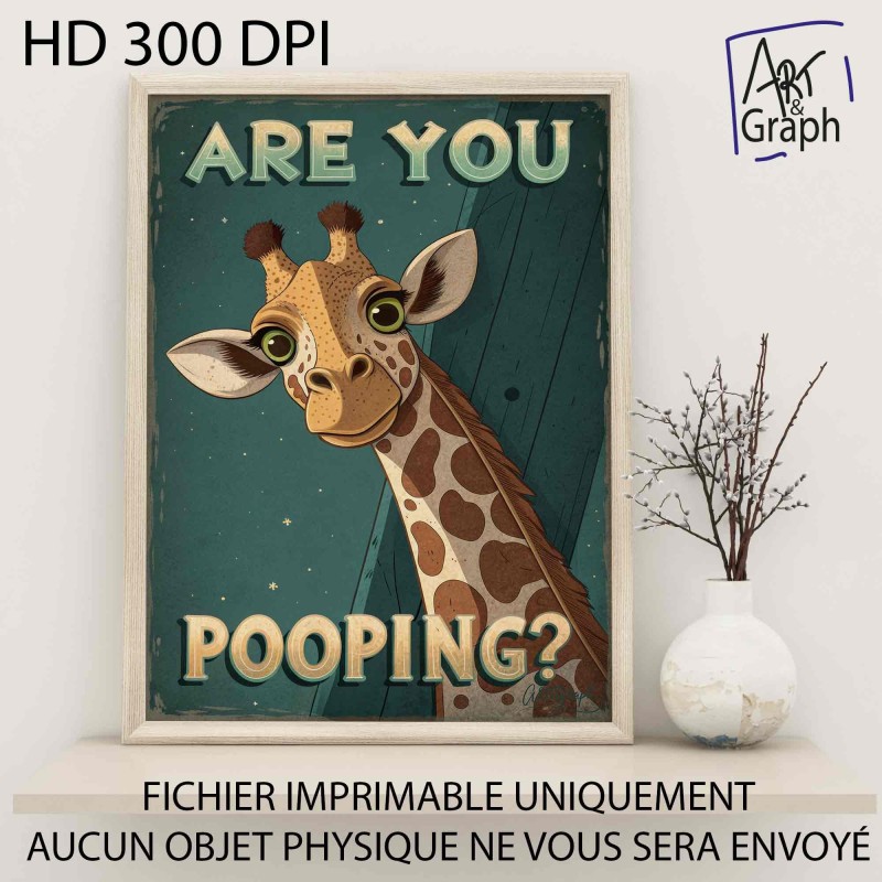 Affiche Numérique Drôle Girafe