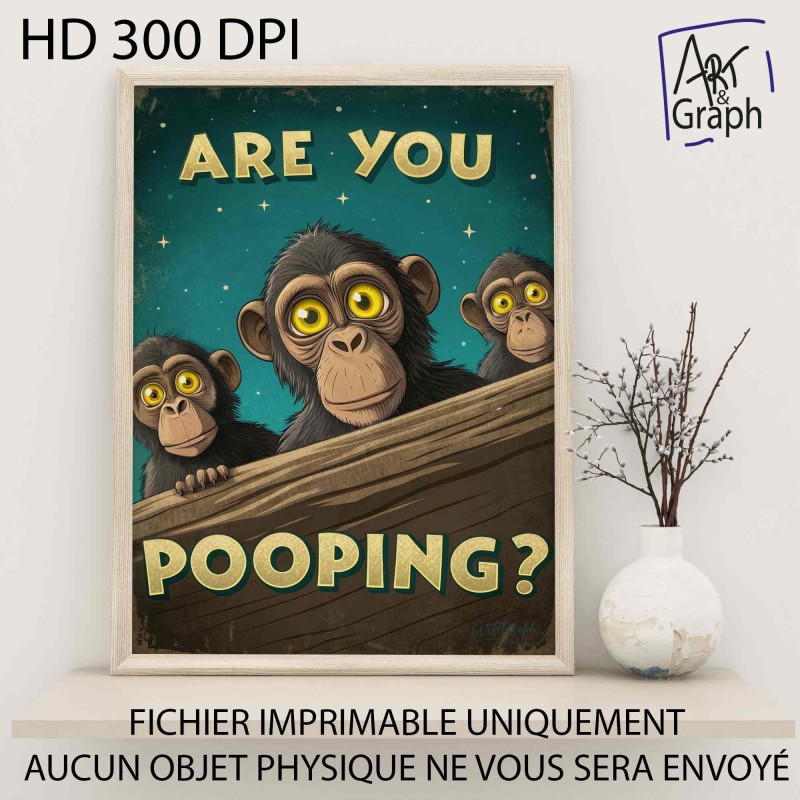 Affiche Numérique Drôle singe