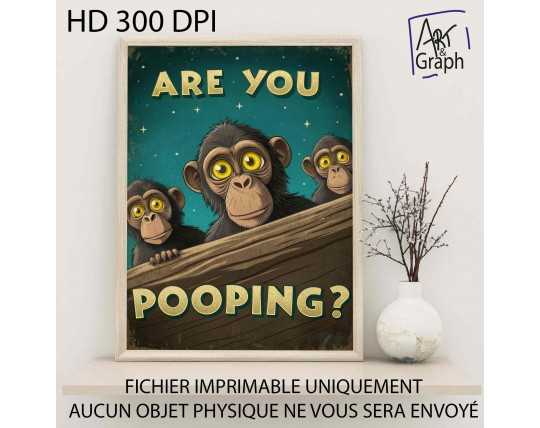 Affiche Numérique Drôle singe