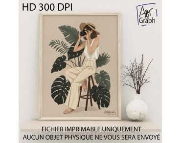 Affiche Numérique Minimaliste Femme Photographe