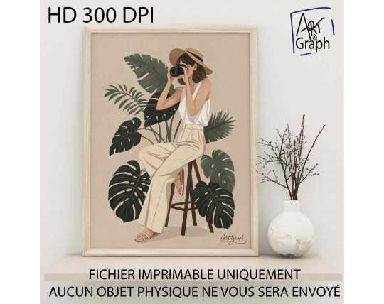 Affiche Numérique Minimaliste Femme Photographe