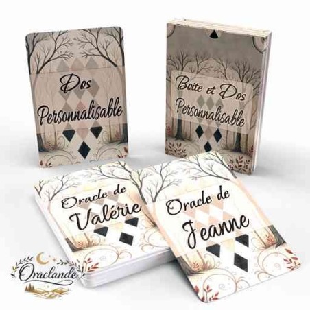 Oracle Lenormand Brumes – Jeu de 36 cartes personnalisable – Dos avec prénom – Oraclande