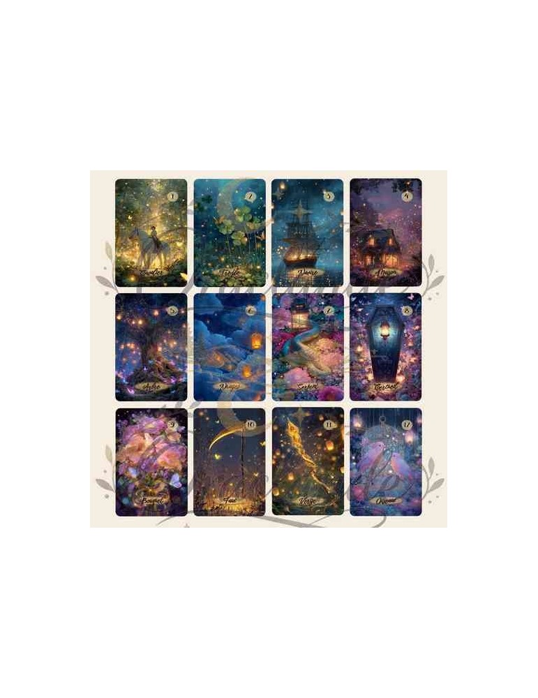 Oracle Lenormand Enchanté – Jeu de 36 cartes personnalisable – Dos avec prénom – Oraclande