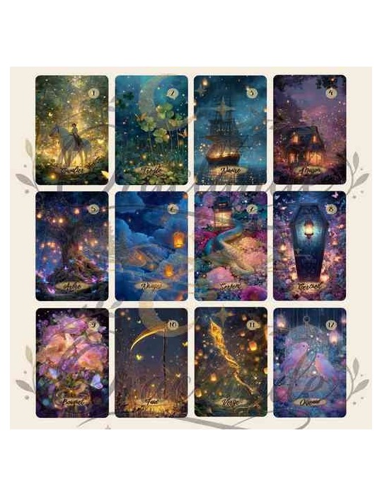 Oracle Lenormand Enchanté – Jeu de 36 cartes personnalisable – Dos avec prénom – Oraclande