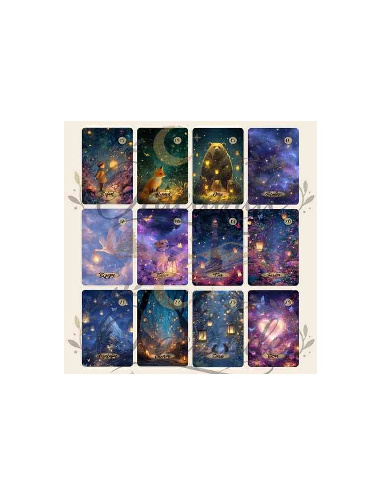Oracle Lenormand Enchanté – Jeu de 36 cartes personnalisable – Dos avec prénom – Oraclande